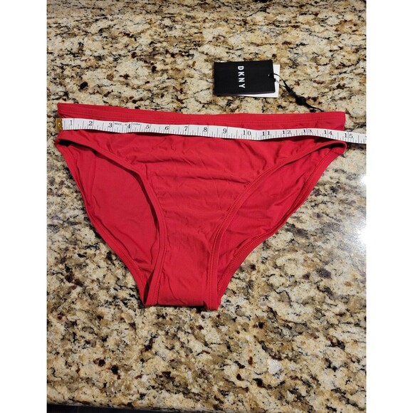 NWT DKNY Women's Solid Classic Hipster Bikini Swim Bottom, Red, Size Medium - Picture 6 of 9